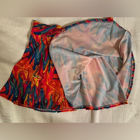 NWOT Women’s Orange Tie Dye Lycra Athletic Skirt Size Large - Picture 8 of 8